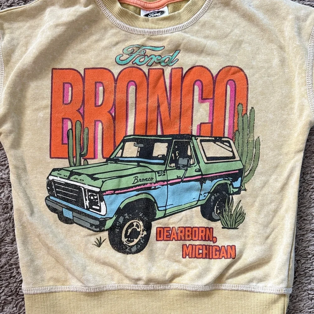 Ford Bronco Kids Sweatshirt - Yellow and Green - Picture 2 of 5